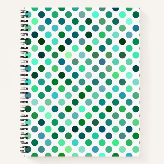 Green und Blue Polka Dot Notizblock (Vorderseite)