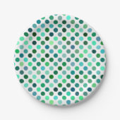 Green und Blue Polka Dot Pappteller (Vorderseite)