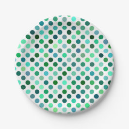 Green und Blue Polka Dot Pappteller