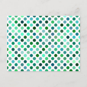 Green und Blue Polka Dot Postkarte