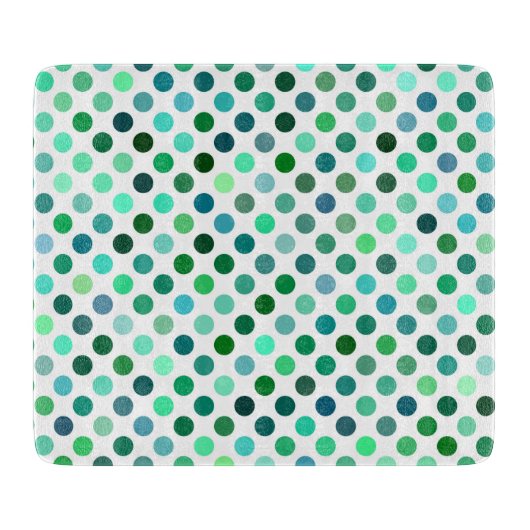 Green und Blue Polka Dot Schneidebrett (Vorderseite)