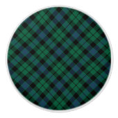 Green und Blue Scottish Kariert Clan MacKay Tartan Keramikknauf (Vorderseite)