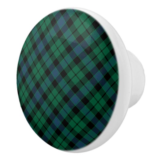 Green und Blue Scottish Kariert Clan MacKay Tartan Keramikknauf (Rechts)