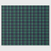 Green und Blue Scottish Tartan Kariert Geschenkpapier (Flach)