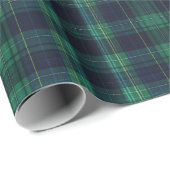 Green und Blue Scottish Tartan Kariert Geschenkpapier (Rolleneckpunkt)