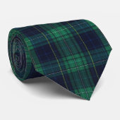 Green und Blue Scottish Tartan Kariert Krawatte (Gerollt)