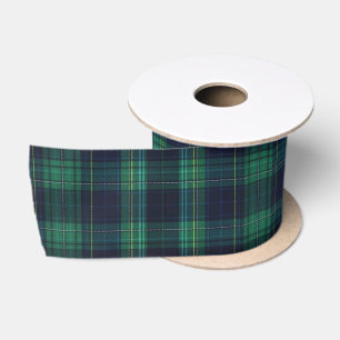 Green und Blue Scottish Tartan Kariert Satinband