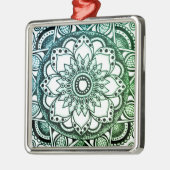 Green und Blue Sharpie Mandala Ornament Aus Metall (Links)
