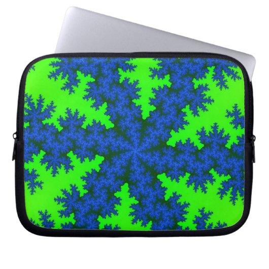 Green und Blue Snowflake Laptopschutzhülle (Vorderseite)