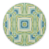 Green und Blue Squares Keramikknauf (Vorderseite)