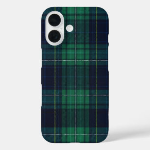 Green und Blue Tartan Kariert iPhone 16 Hülle