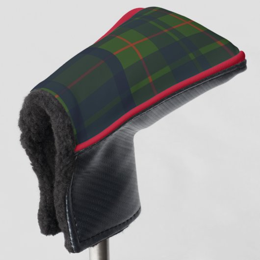 Green und Blue Tartan Kariert Golf Headcover (3/4 Vorderseite)