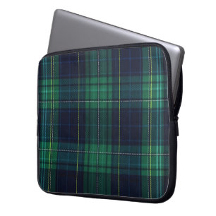 Green und Blue Tartan Kariert Laptopschutzhülle