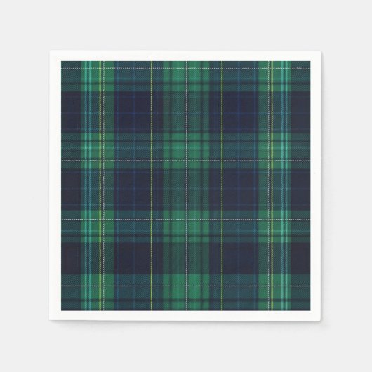 Green und Blue Tartan Kariert Serviette (Vorderseite)