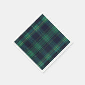Green und Blue Tartan Kariert Serviette (Ecke)