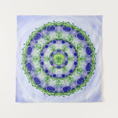 Green und Blue Triple Moon Goddess Mandala Wandteppich (Vorderseite)