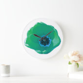 Green und Blue Tulip Wall Clock Große Wanduhr (Zuhause)