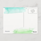 Green und Blue Watercolor Hallo Postcard Postkarte (Rückseite)