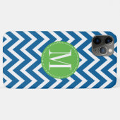 Green und Blue Zickzack Custom Monogram Case-Mate iPhone Hülle (Rückseite (Horizontal))