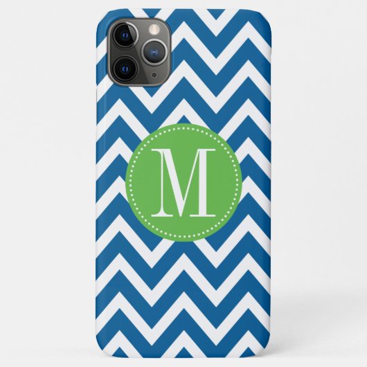 Green und Blue Zickzack Custom Monogram Case-Mate iPhone Hülle (Rückseite)