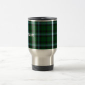 Green und Blues Tartan Kariertes Muster Reisebecher (Mittel)