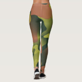 Green und Brown Camouflage Pattern Leggings (Rückseite)