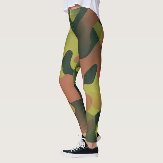 Green und Brown Camouflage Pattern Leggings (Links)