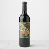 Green und Brown Camouflage Pattern Weinetikett (Vorderseite)