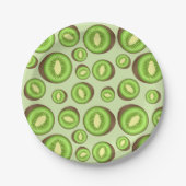 Green und Brown Kiwifruit-Muster Pappteller (Vorderseite)