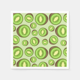Green und Brown Kiwifruit-Muster Serviette