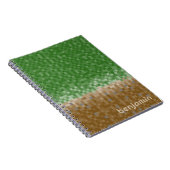 Green und Brown Pixel Miner mit Individuelle Name Notizblock (Rechte Seite)