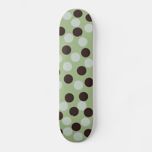Green und Brown Polka Dot Skateboard (Vorderseite)