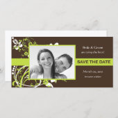 Green und Brown Save the Date Foto Cards (Vorne/Hinten)