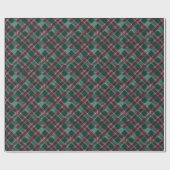 Green und Burgundy Checkered Pattern - Classic Geschenkpapier (Flach)