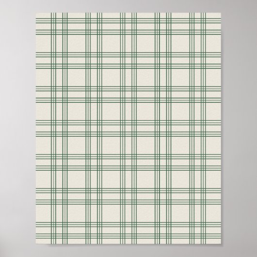 Green und Cream Gingham Poster (Vorne)