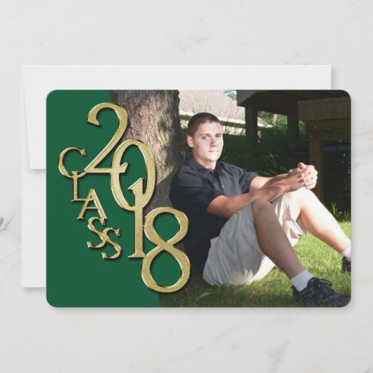 Green und Gold 2018 Abschluss Einladung (Vorderseite)