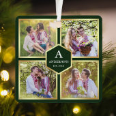 Green und Gold 4 Pictures Family Foto Collage Ornament Aus Metall