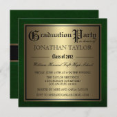 Green- und Gold-Abschluss Einladung (Vorne/Hinten)
