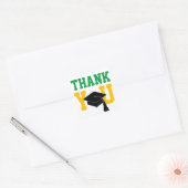 Green und Gold Abschluss Vielen Dank Quadratischer Aufkleber (Umschlag)