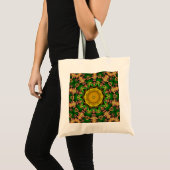 Green und Gold Abstract Design Tragetasche (Vorderseite (Produkt))