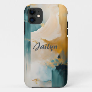 Green und Gold Abstrakt #5 Personalisiert Case-Mate iPhone Hülle