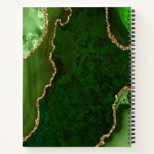 Green und Gold Agate Birthday Gästebuch Notizblock (Rückseite)