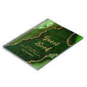 Green und Gold Agate Birthday Gästebuch Notizblock (Linke Seite)