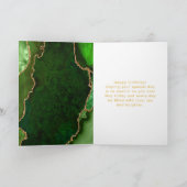 Green und Gold Agate Happy Birthday Karte (Innenseite)