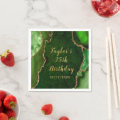 Green und Gold Agate Marble Geburtstag Serviette (Beispiel)