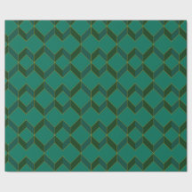 Green und gold Art Deco Diamant Wrapping Papier