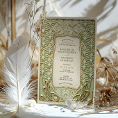 Green und Gold Art Deco Hochzeit Einladung