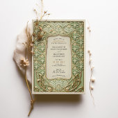 Green und Gold Art Deco Hochzeit Einladung