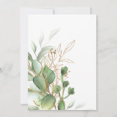 Green und Gold Baby Dusche Einladung (Rückseite)