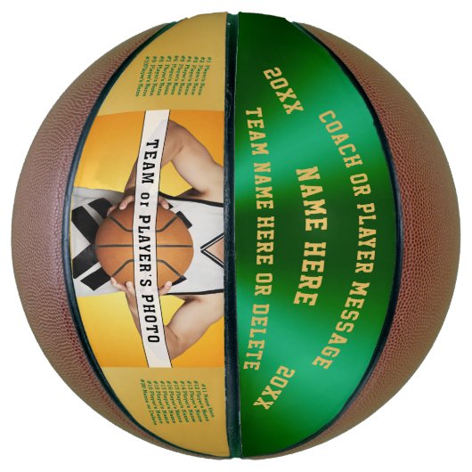 Green und Gold Basketball Ball für Trainer Seniore (Vertikal)